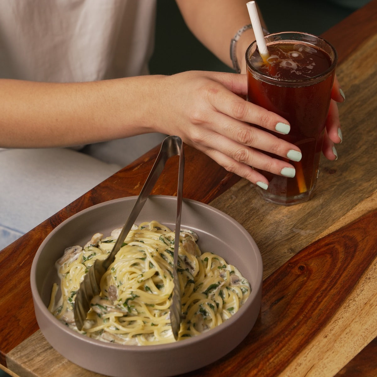 black coffee with pasta